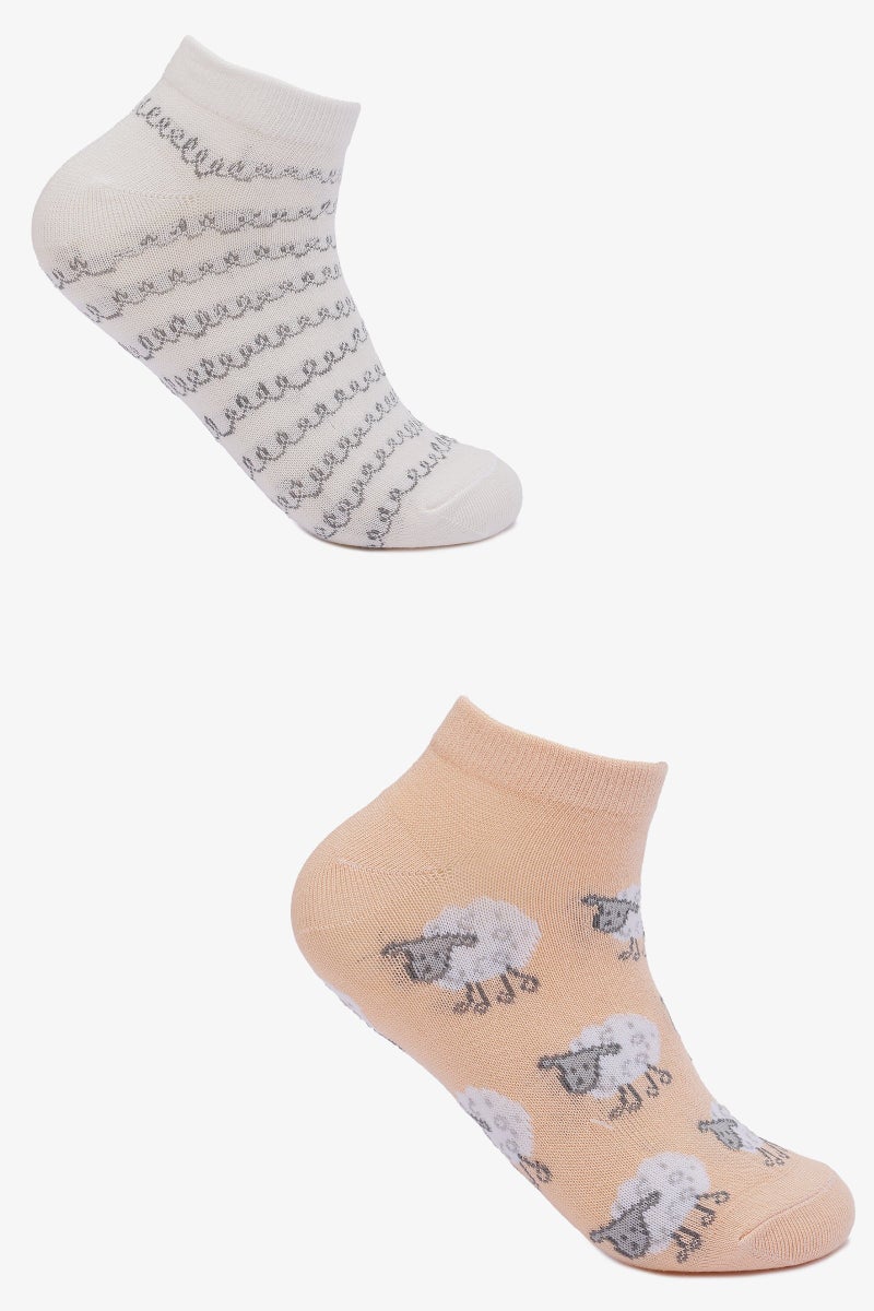 Carina Sheep Print Socks - 2 Pairs - Image 1